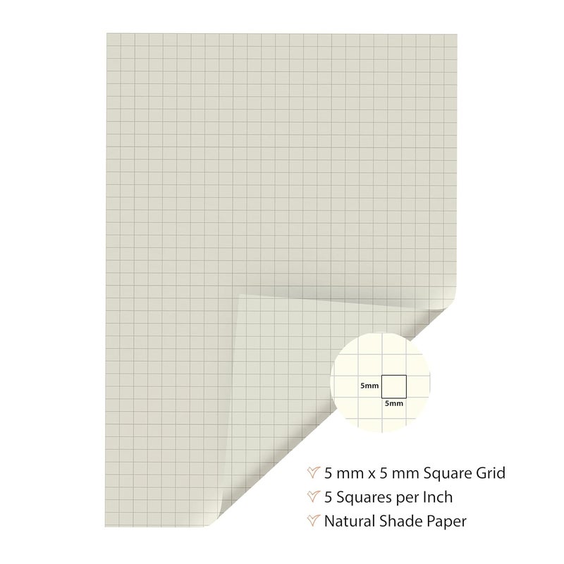 PAPERO A5 Loose Leaf Square Grid Paper | 100 GSM | 100 Sheets | (21 x 14.5 cm) | Ideal for Artists & Designers (A5-100 Sheets) - Image 4