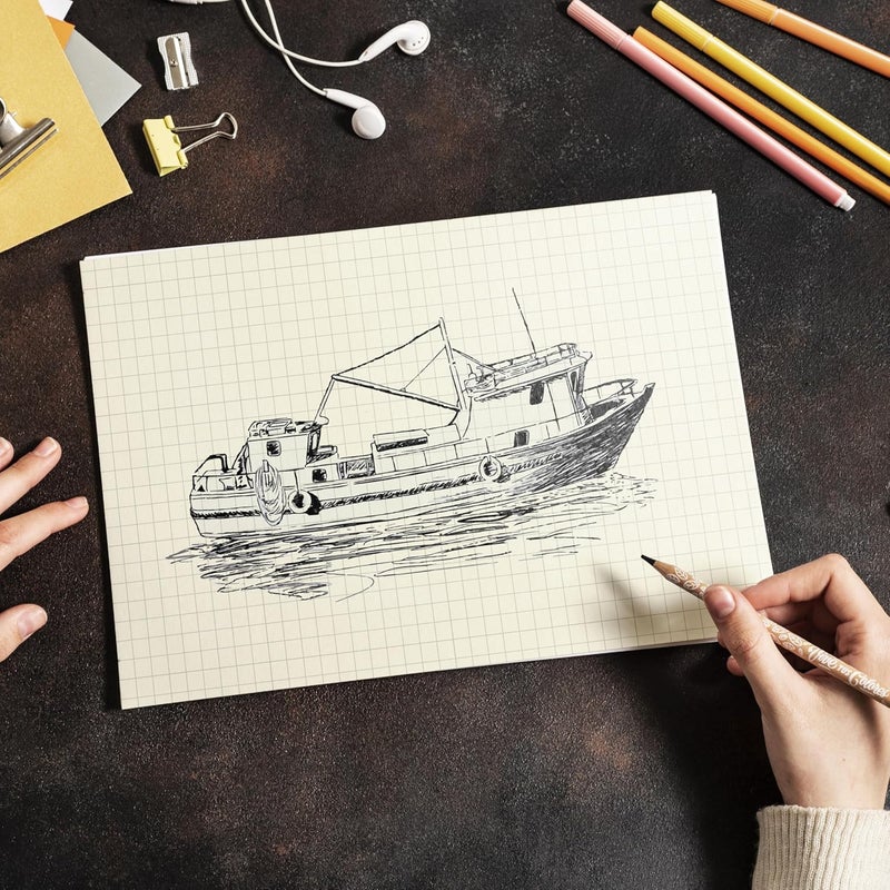 PAPERO A5 Loose Leaf Square Grid Paper | 100 GSM | 100 Sheets | (21 x 14.5 cm) | Ideal for Artists & Designers (A5-100 Sheets) - Image 5