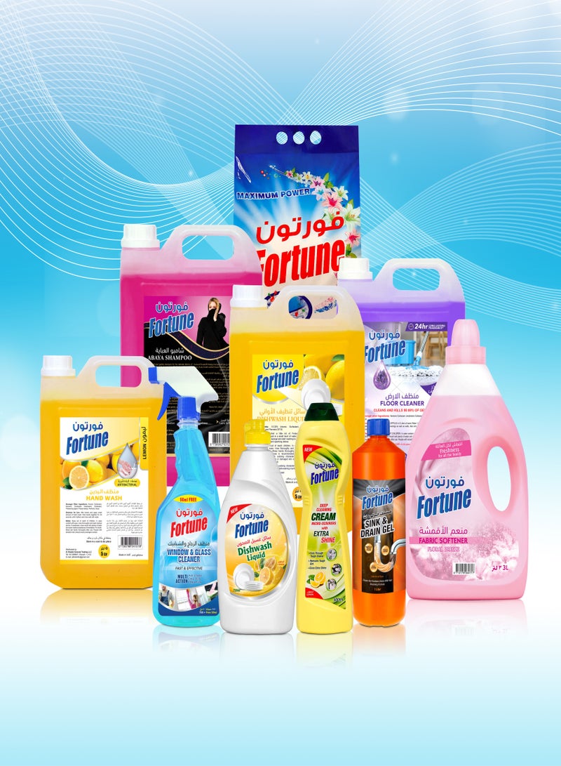 فورتون مجموعة سوبر سيفر لتنظيف الغسيل مع 3 لتر منعم الأقمشة الأزرق 3 لتر منظف سائل برائحة اللافندر - Image 3