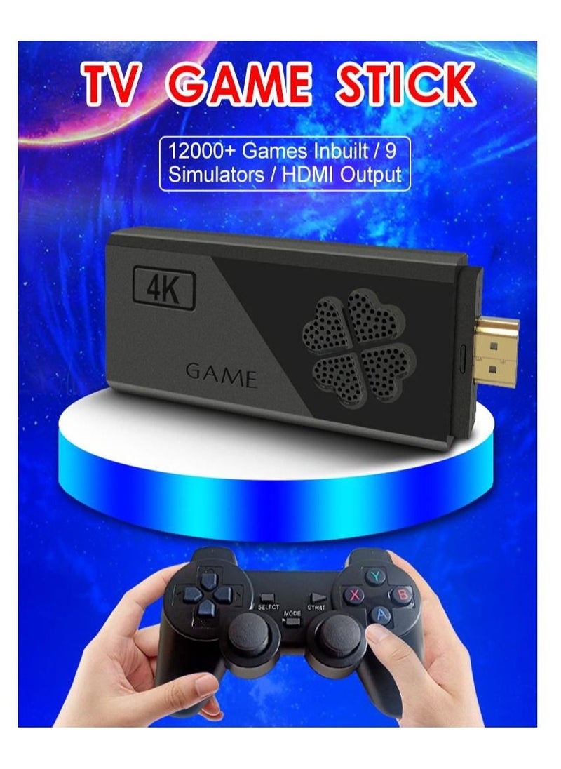 Generic - 4K HD video game console, dual 2.4G wireless controllers, plug-and-play video game stick, built-in 12,000 games, retro handheld game console - Image 1