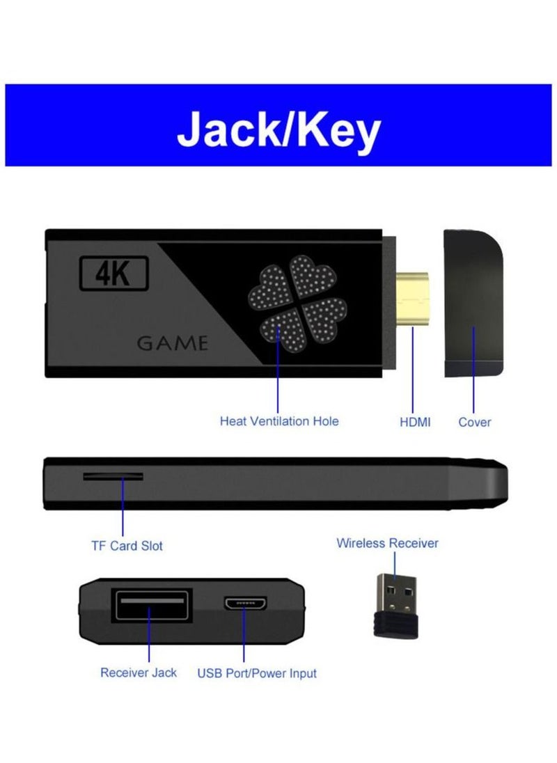 Generic - 4K HD video game console, dual 2.4G wireless controllers, plug-and-play video game stick, built-in 12,000 games, retro handheld game console - Image 1