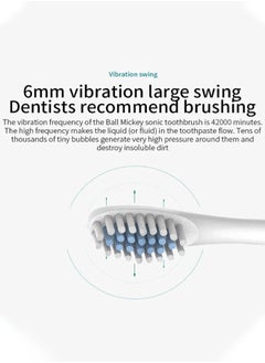 VOGMAX Sonic Electric Toothbrushes Adult Soft-bristle household rechargeable waterproof couple toothbrush head set Black  - Image 4