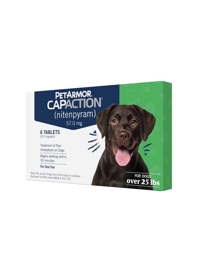 PetArmor Capaction (Nitenpyram) Oral Flea Treatment For Dogs, Fast Acting Tablets Start Killing Fleas In 30 Minutes, Dogs Over 25 Lbs, 6 Doses (Pack Of 1) (Packaging May Vary)  - Image 1