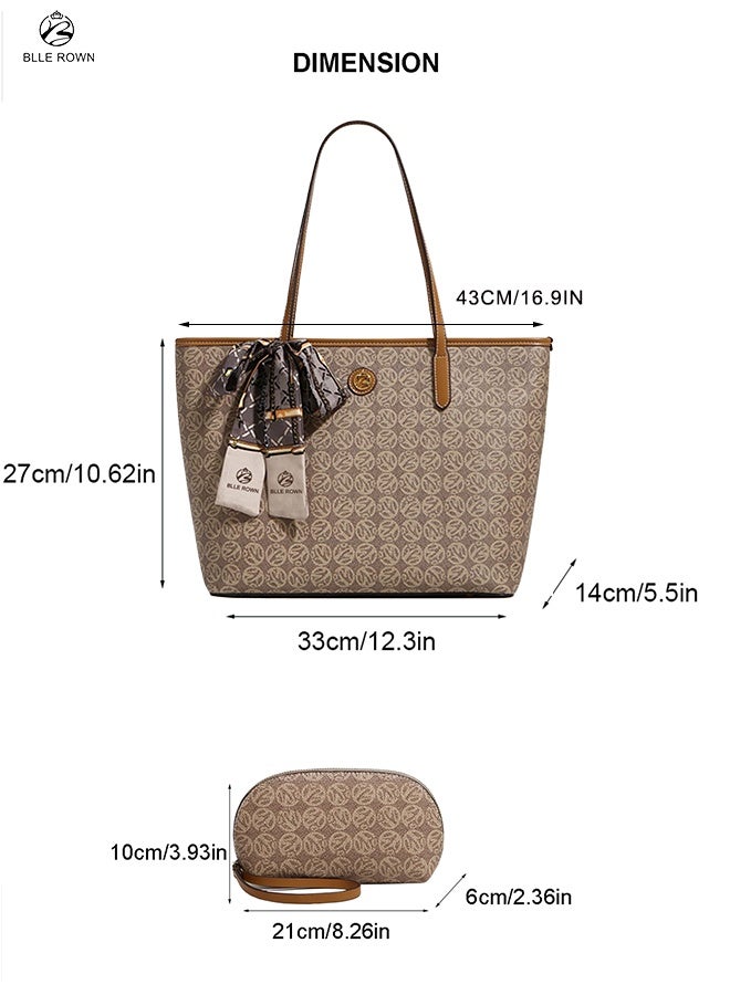 BLLE ROWN Women Tote Bag Large Capacity Shoulder Bag for Ladies Stylish Travel Work Office Shopping Daily Use Premium Fashion Handbag - Image 4