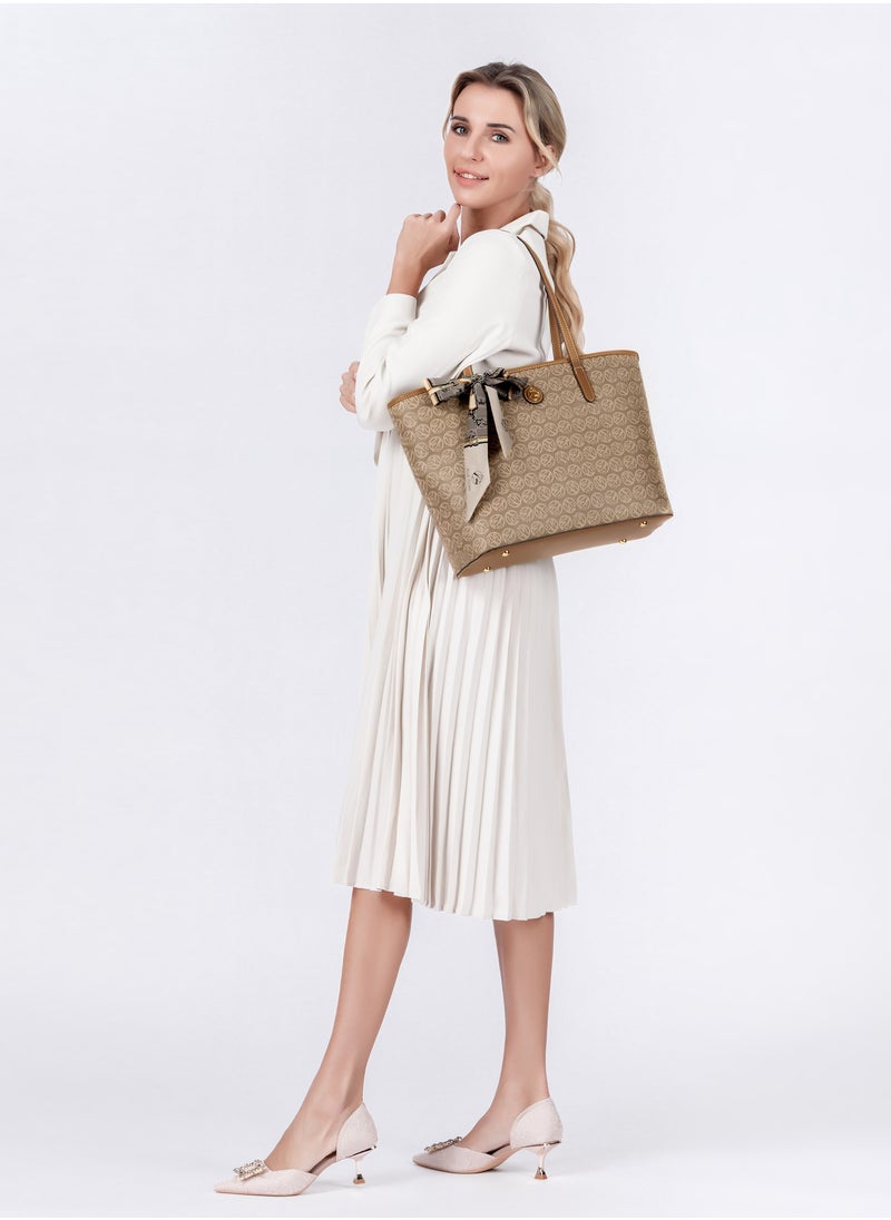BLLE ROWN Large Capacity Casual Brown Color Versatile Tote Bag Women's Commuter Shoulder Bags for Daily Use,Shopping,Commuter,Work,Office,Travel  - Image 3