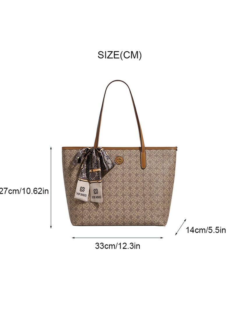 BLLE ROWN Large Capacity Casual Brown Color Versatile Tote Bag Women's Commuter Shoulder Bags for Daily Use,Shopping,Commuter,Work,Office,Travel  - Image 5