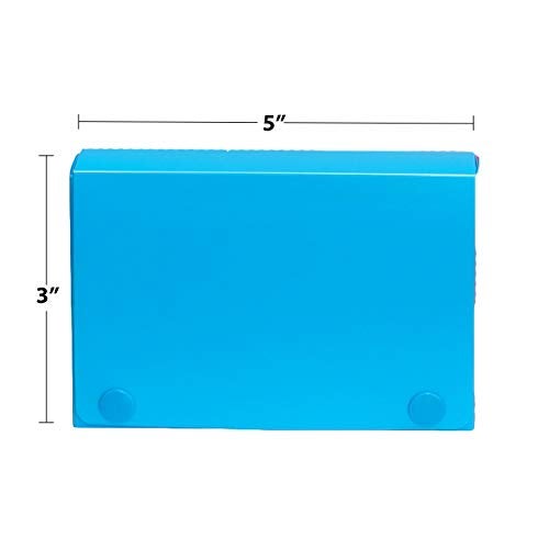 Manaloom Index Card Case, 3x5 Inch Index Card Holder, Fits Up to 100 Cards Per Case - With 5 Dividers and Adhesive Label Tabs - 4-Pack - Storing Recipe Cards, School Index Cards & More (4 Colors) - Image 3