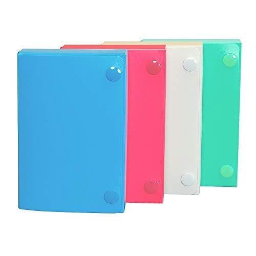Manaloom Index Card Case, 3x5 Inch Index Card Holder, Fits Up to 100 Cards Per Case - With 5 Dividers and Adhesive Label Tabs - 4-Pack - Storing Recipe Cards, School Index Cards & More (4 Colors) - Image 2