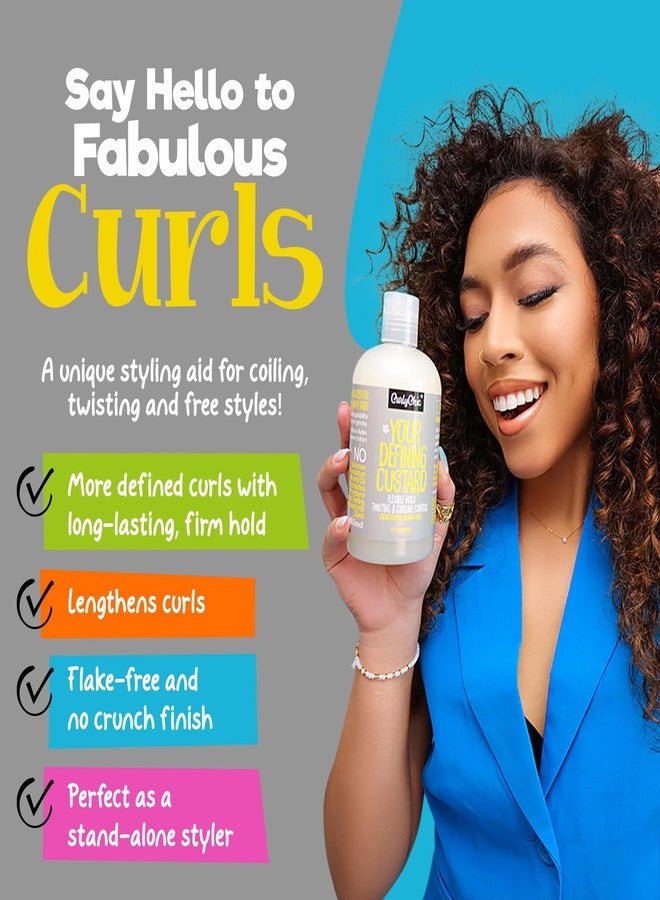 Curly Chic CurlyChic Your Defining Custard - Curl Defining & Moisturizing Styling Cream for Curly, Kinky, Coily, Wavy, & Frizzy Hair - Long-Lasting Hold, Flake-Free, No Crunch, Sulfate & Paraben Free, 12 fl oz - Image 2