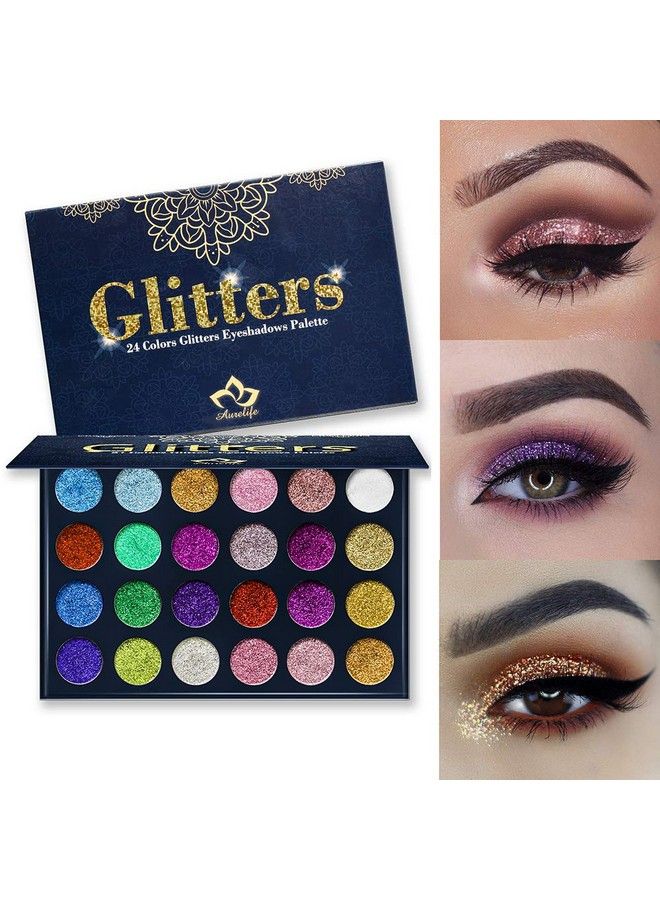 Aolailiya 24 Color Pressed Glitter Eyeshadow Palette Mineral Ultra Shimmer Makeup Palette Eye Shadow Powder Long Lasting Waterproof - Image 3