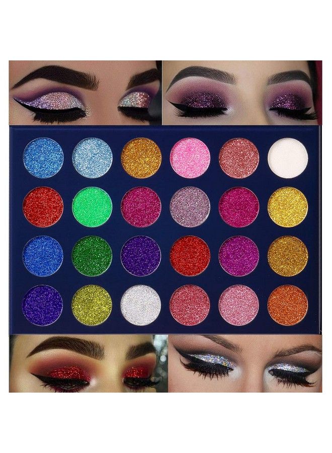 Aolailiya 24 Color Pressed Glitter Eyeshadow Palette Mineral Ultra Shimmer Makeup Palette Eye Shadow Powder Long Lasting Waterproof - Image 5