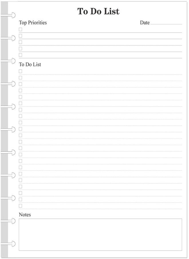 Getvow Letter Size TUL Discbound To Do List Refills, 11 Disc Daily Planner Insert, 100Sheets / 200Pages To Do Paper, 100gsm White Paper, 8.5'' x 11'' - Image 1