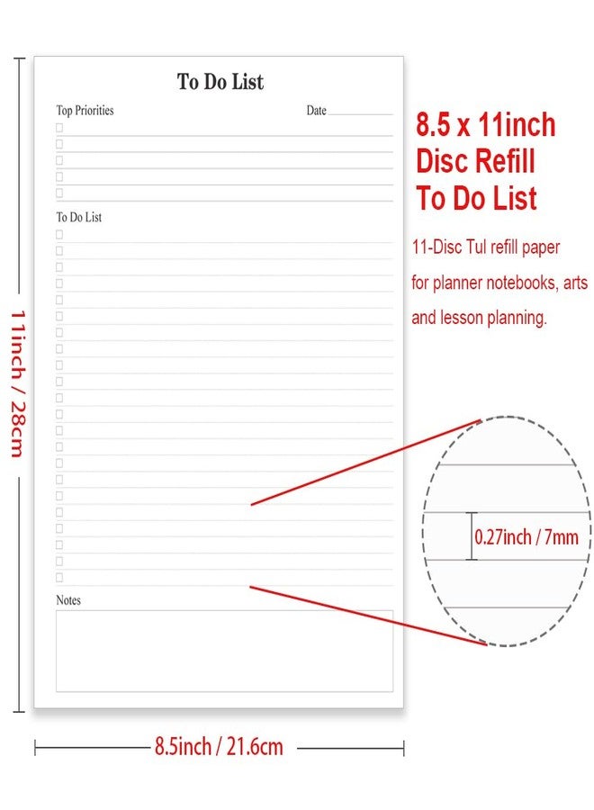 Getvow Letter Size TUL Discbound To Do List Refills, 11 Disc Daily Planner Insert, 100Sheets / 200Pages To Do Paper, 100gsm White Paper, 8.5'' x 11'' - Image 2