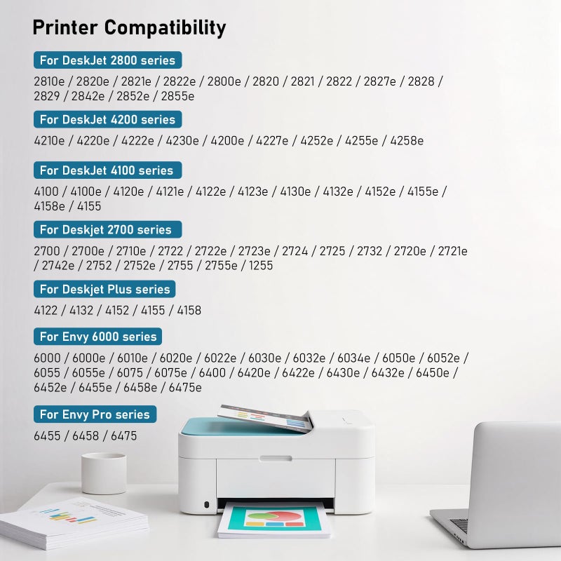 LinkDocs 67xl Ink Cartridges Combo Pack Remanufactured Replacement for HP Ink 67 Work with HP DeskJet 2855e 2800e 2755e Envy 6055e Pro 6400 6455 DeskJet 2732 2752 Printers (2-Pack Black&Tri-Color) - Image 2