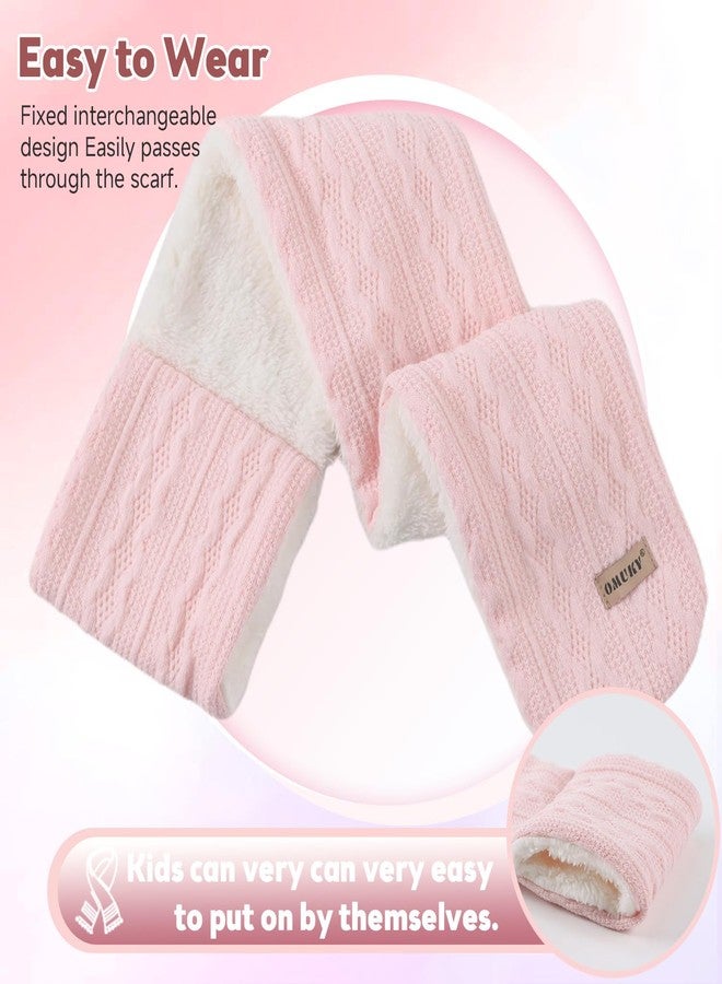 OMUKY Kids Scarf Fleece Warm Knitted Scarves for Girls Boys Toddler Cold Weather Soft Neck Warmer(Pink,2-5 Years) - Image 3