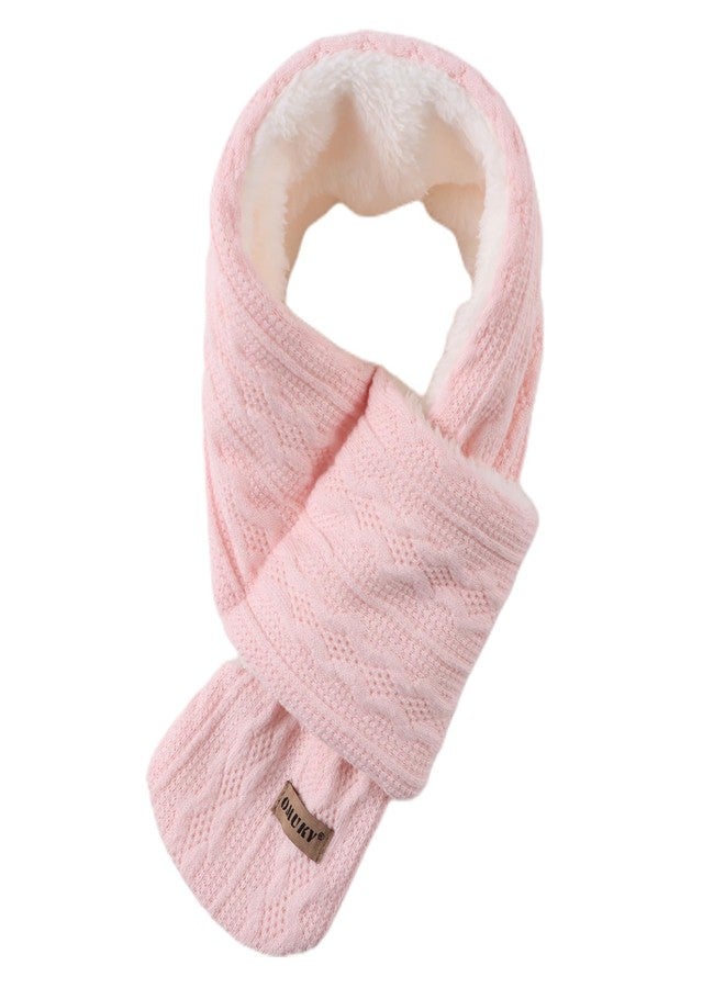 OMUKY Kids Scarf Fleece Warm Knitted Scarves for Girls Boys Toddler Cold Weather Soft Neck Warmer(Pink,2-5 Years) - Image 1