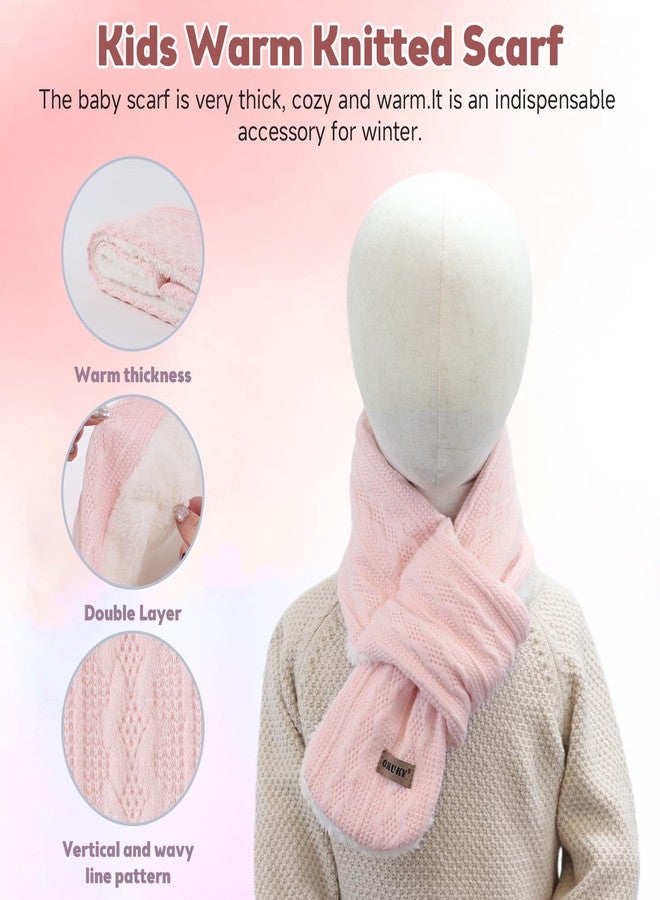 OMUKY Kids Scarf Fleece Warm Knitted Scarves for Girls Boys Toddler Cold Weather Soft Neck Warmer(Pink,2-5 Years) - Image 2