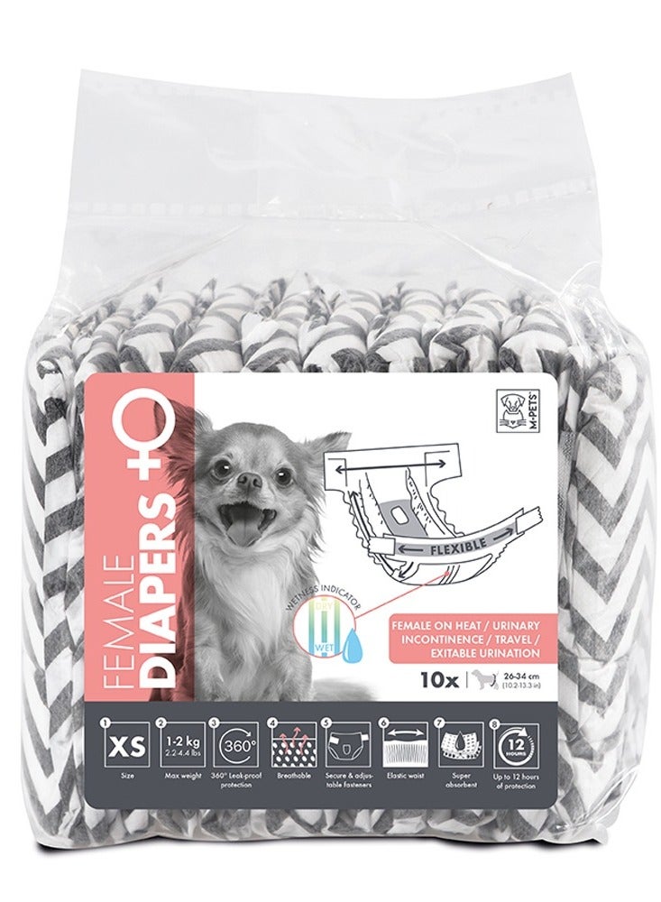 Female Dog Diapers XS 10 Pack
