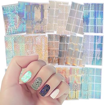 MwooT 288 Pieces Nail Vinyls Nail Stencils Sticker Sheets Set for Nail Art Design Tip Decals 24 Sheets with 96 Designs - Image 2
