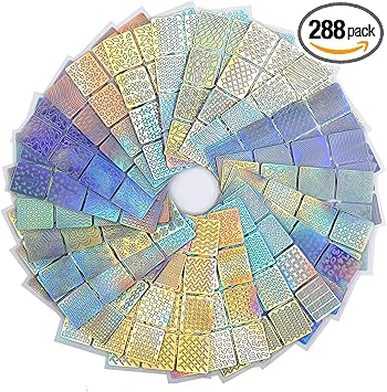 MwooT 288 Pieces Nail Vinyls Nail Stencils Sticker Sheets Set for Nail Art Design Tip Decals 24 Sheets with 96 Designs - Image 1