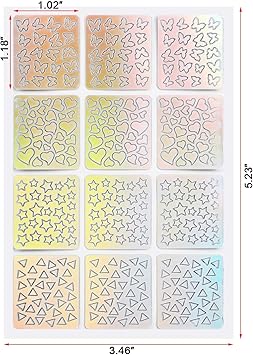 MwooT 288 Pieces Nail Vinyls Nail Stencils Sticker Sheets Set for Nail Art Design Tip Decals 24 Sheets with 96 Designs - Image 3