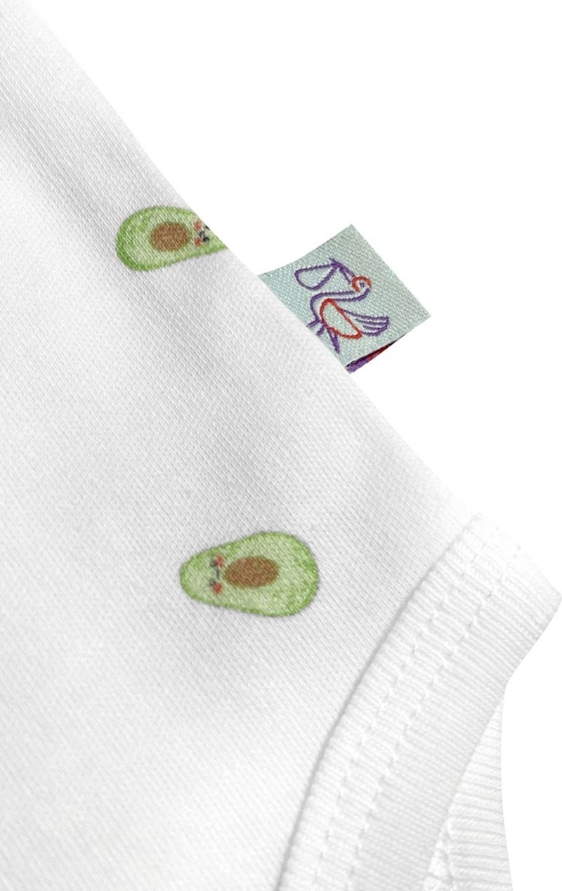 Casadora Baby Avocado Organic Cotton Baby Short Sleeve Bodysuit - Image 4
