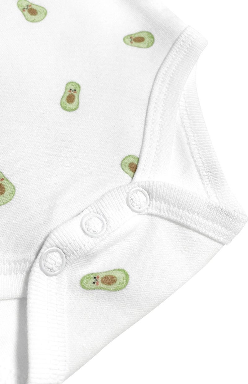 Casadora Baby Avocado Organic Cotton Baby Short Sleeve Bodysuit - Image 5