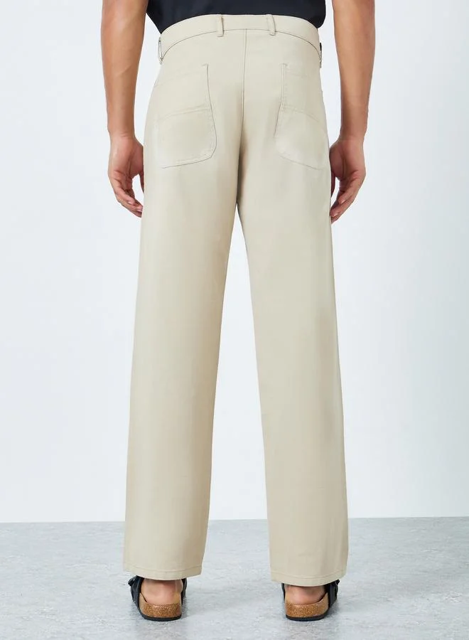 Styli Beige Men Beige Relaxed Fit Chinos for Men | Best Price UAE