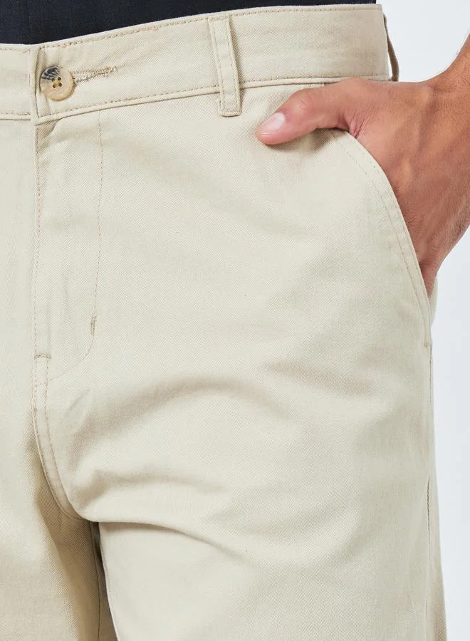 Styli Beige Men Beige Relaxed Fit Chinos for Men | Best Price UAE