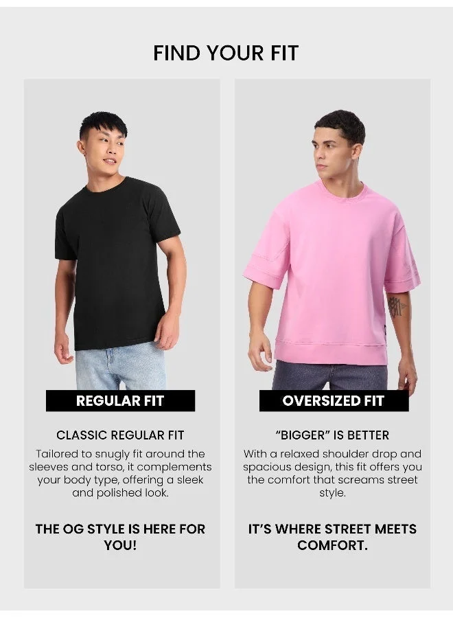 Beyoung Pink Cut And Sew Panel Oversized T-Shirt