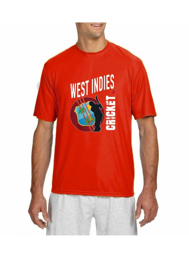 West Indies Unisex Sports Jersey T-Shirt Set-West Indies Sports Fan Jersey T-Shirt For Adults-T-Shirt,Scarf,Cap-Gift Set For Sports Events,Matches