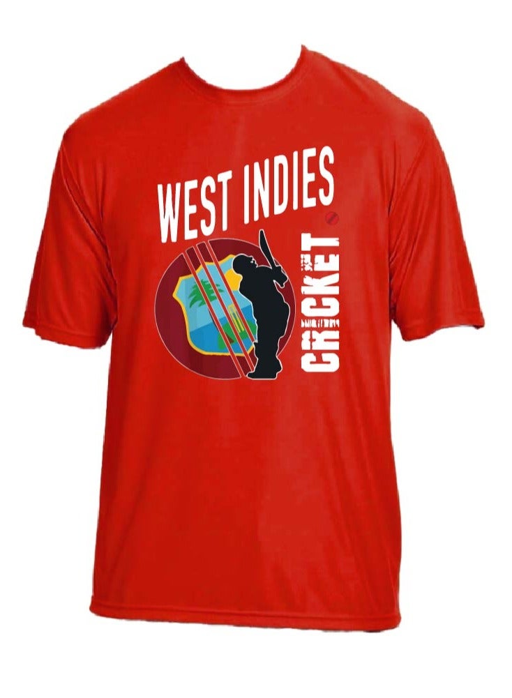 West Indies Unisex Sports Jersey T-Shirt Set-West Indies Sports Fan Jersey T-Shirt For Adults-T-Shirt,Scarf,Cap-Gift Set For Sports Events,Matches