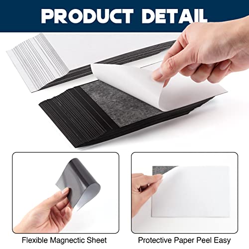 CHUNNIAO Magnetic Sheets with Adhesive Backing for Fridge 4x6 Pictures Magnets (Bulk Pack of 64),Adhesive Photo Magnets for Home/Classroom/Office/DIY Fridge Magnets - Image 3