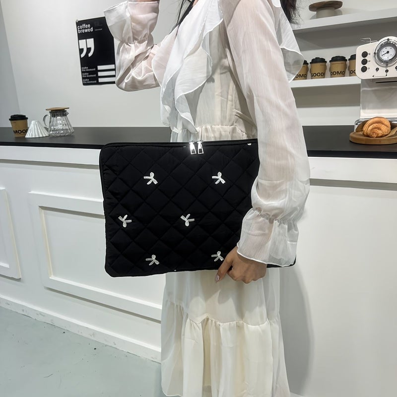 2 Pack Bow Sleeve Laptop Bag Black 11 Inches Lightweight Hand Carry For Notebook And Tablet - Image 5