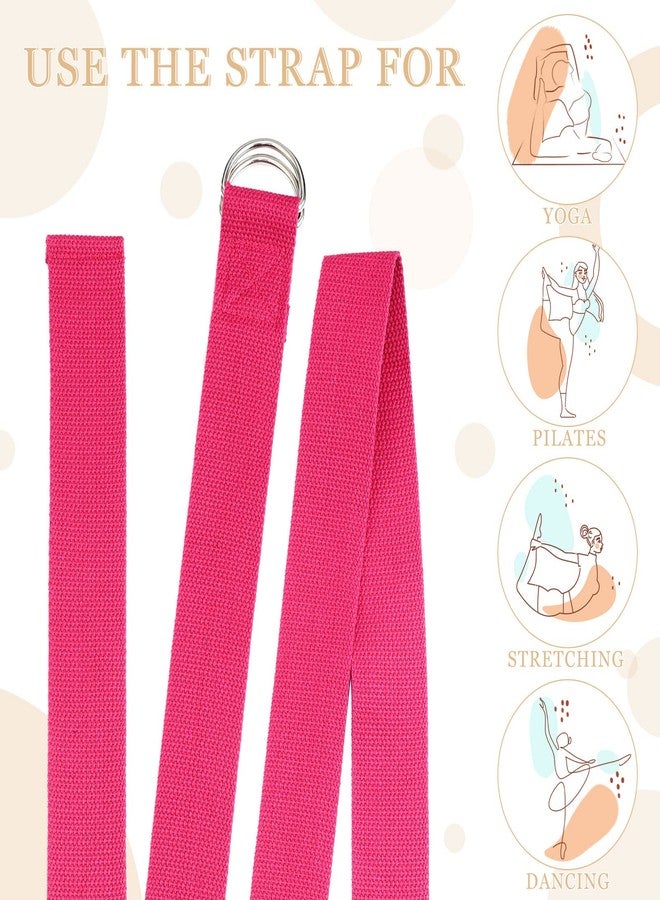 Yilloog 6 Pcs Yoga Strap for Stretching 8 Ft Yoga Exercise Adjustable Straps Bands with Safe Adjustable D Ring Buckle for Pilates Gym Workouts Fitness Improves Sitting Posture(Bright Color) - Image 5