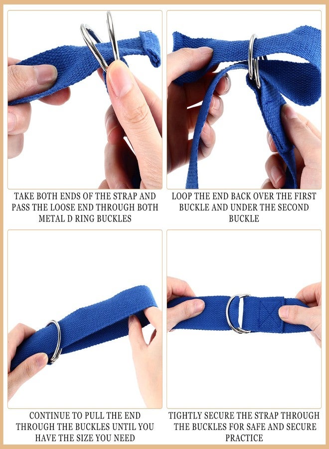 Yilloog 6 Pcs Yoga Strap for Stretching 8 Ft Yoga Exercise Adjustable Straps Bands with Safe Adjustable D Ring Buckle for Pilates Gym Workouts Fitness Improves Sitting Posture(Bright Color) - Image 4