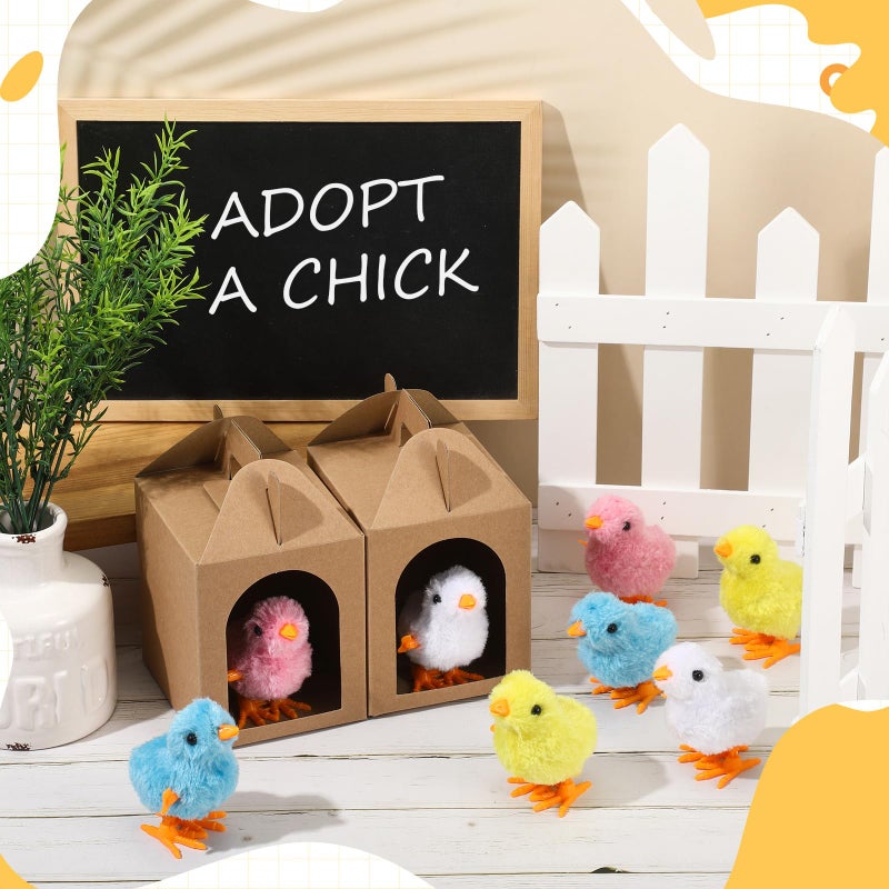 LaRandom 20 Set Adopt a Pet Party Favors Includes Easter Mini Stuffed Animals Kraft Paper Box for Adopt a Pet Theme Birthday Party (Chick,Bright Color) - Image 3