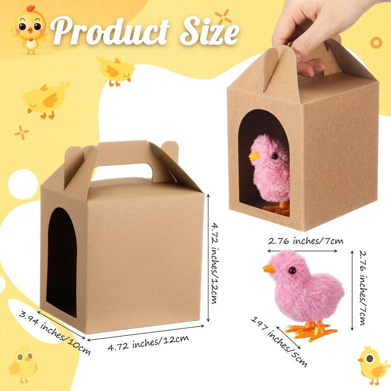 LaRandom 20 Set Adopt a Pet Party Favors Includes Easter Mini Stuffed Animals Kraft Paper Box for Adopt a Pet Theme Birthday Party (Chick,Bright Color) - Image 2