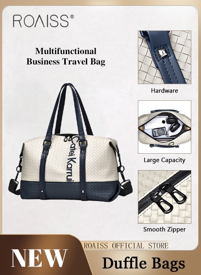 roaiss Large Capacity Travel Duffel Bag for Men and Unisex Colorblocked Sports Tote Gym Bags Short Distance Trip Luggage with Removable Hook  - Image 1