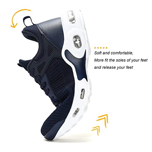 Socviis Men's Fashion Sneaker Non Slip Air Running Shoes for Men Athletics Sport Trainer Tennis Basketball Shoes Dark Blue - Image 4