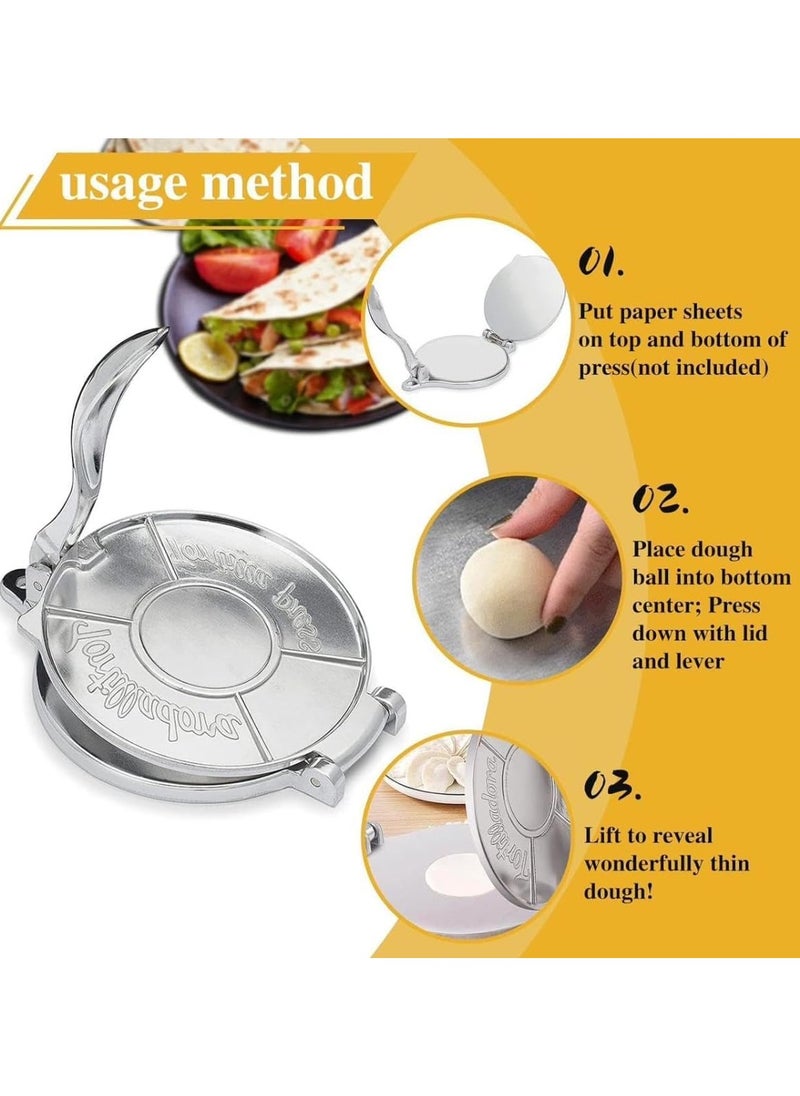Generic - Roti Maker, Chapatti Maker, Dough Press  Tortilla, Roti Maker Machine Stainless Steel Nonstick Easy to Use Multifunctional Design Durable & Safe Perfect for Home Cooking - Image 1