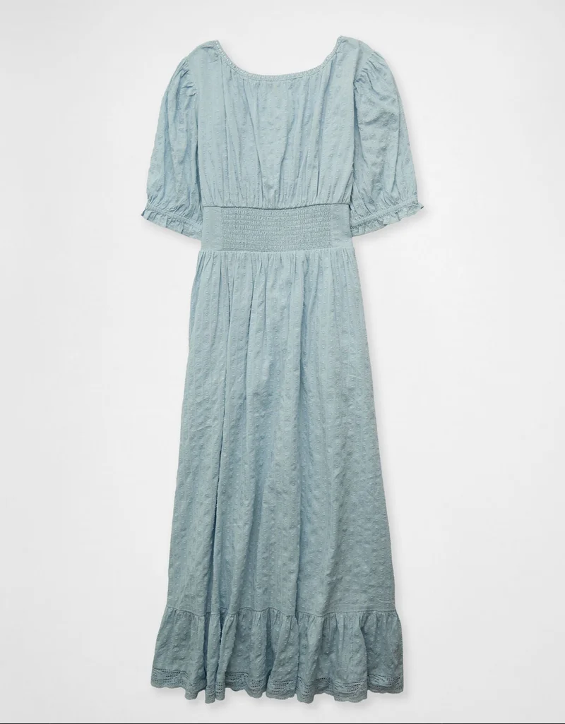 American Eagle  AE Tie-Front Lace Midi Dress for Women | Best Price UAE