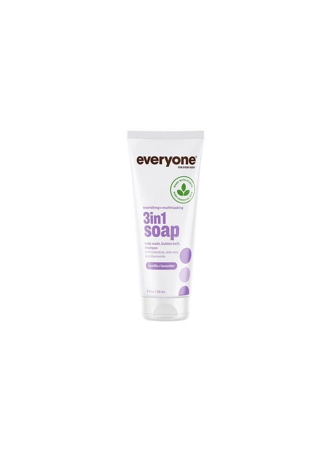 Everyone For Every Body 3In1 Soap Travel Size Body Wash Bubble Bath And Shampoo Vanilla & Lavender 2 Fl Oz  - Image 2