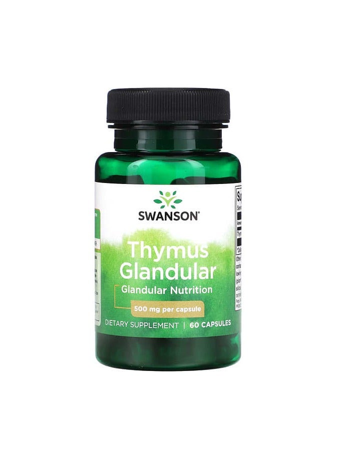 SWANSON Thymus Glandular, 500 mg, 60 Capsules
