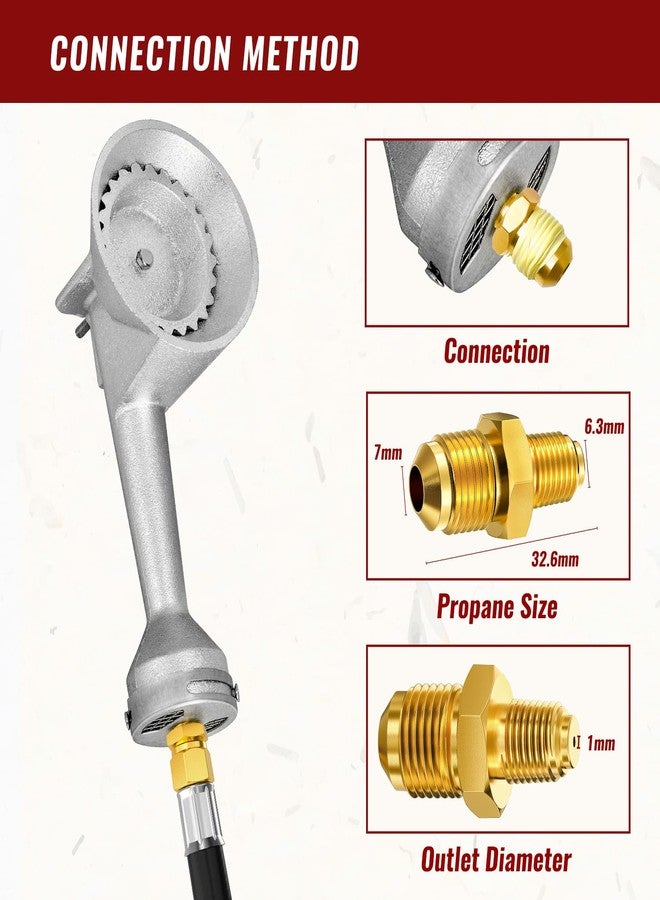 CALPOSE 5FT High Pressure Propane Regulator Hose, 0~20PSI Adjustable Propane Tank Regulator, QCC1 & 3/8” Female, Fit for Turkey Fryer，Fish Fryer，Propane Burner，Fire Pit, Forge, and More - Image 3