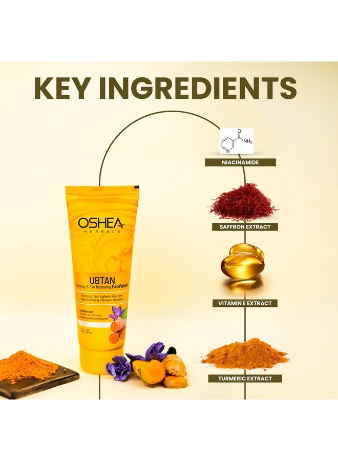 OSHEA Herbals Ubtan Glowing & Tan Removing Facewash For All Skin Types | Removes Tan, Impurities & Lightens Skin Tone With Deep Cleansing | Enriched With Turmeric & Saffron Extracts 100G - Image 2
