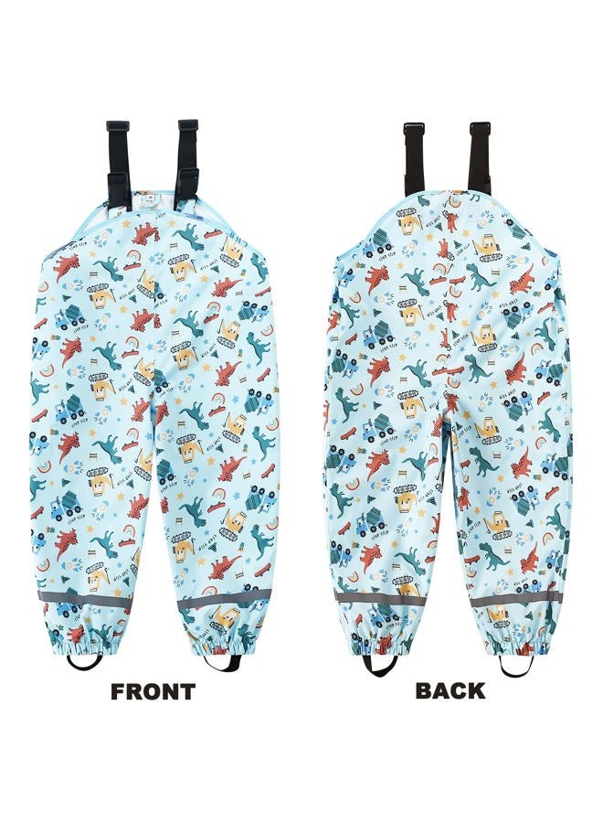Fewlby Mud Trousers Children's Rain Trousers Rain Dungarees Girls Waterproof Trousers Boys Wind and Waterproof Rain Overall with Foot Straps Reusable Outdoor Rainwear, blue, 2-3 Years - Image 5