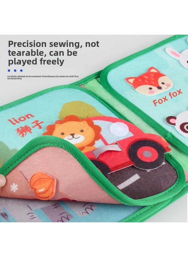 Baby's Quiet Cloth Book Montessori Early Education Infants Can Bite Tear Tear Book Velcro Felt Cloth Toy-Color:Understanding Animals  - Image 5