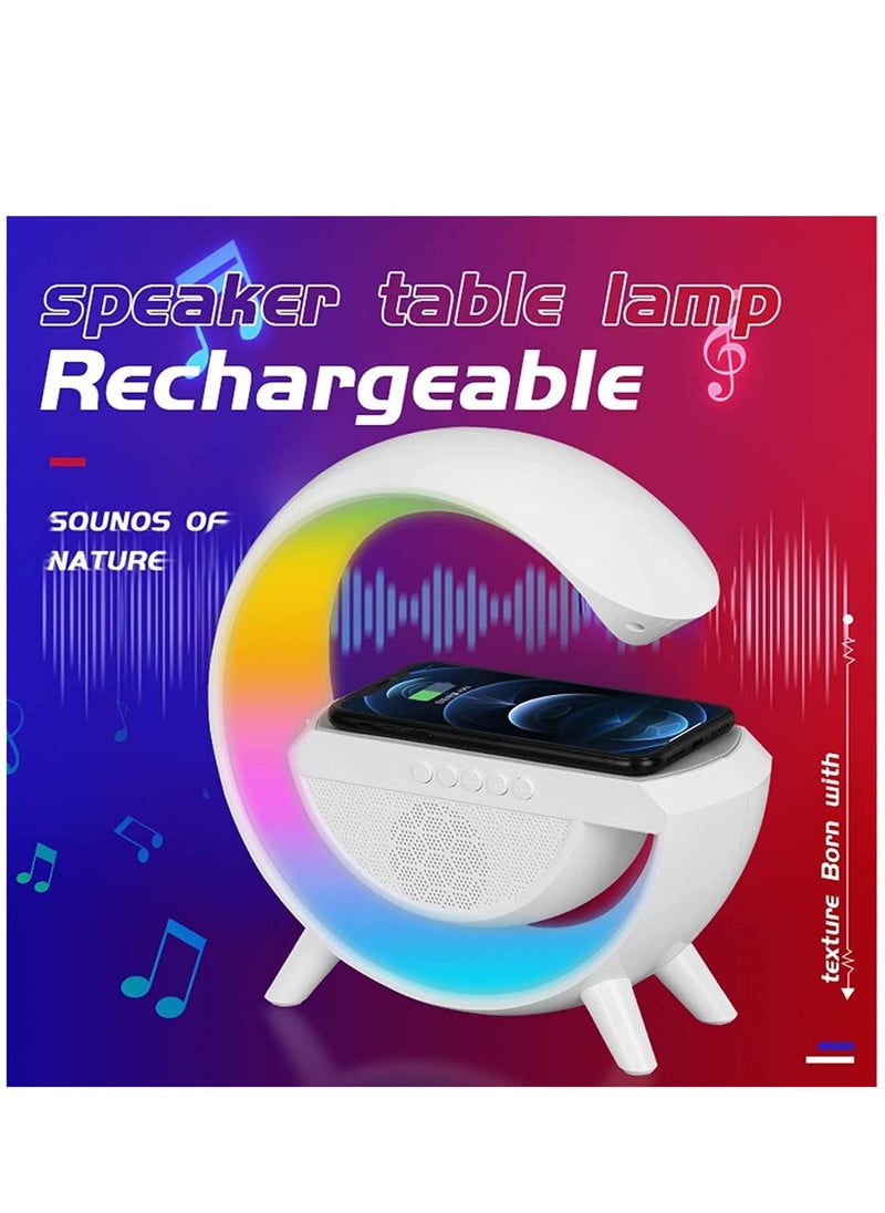 ELTRAZONE - RGB Atmosphere Lamp,Color Changing Mood Light with Wireless Charger, 3 In 1 Dimmable Night Light with with Alarm Clock, Bluetooth Speaker,15w Fast Charger and APP Control for Bedroom, Party - Image 1