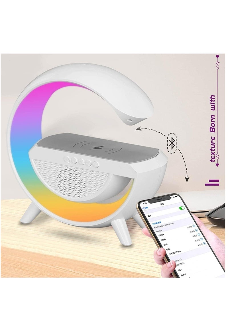 ELTRAZONE - RGB Atmosphere Lamp,Color Changing Mood Light with Wireless Charger, 3 In 1 Dimmable Night Light with with Alarm Clock, Bluetooth Speaker,15w Fast Charger and APP Control for Bedroom, Party - Image 1